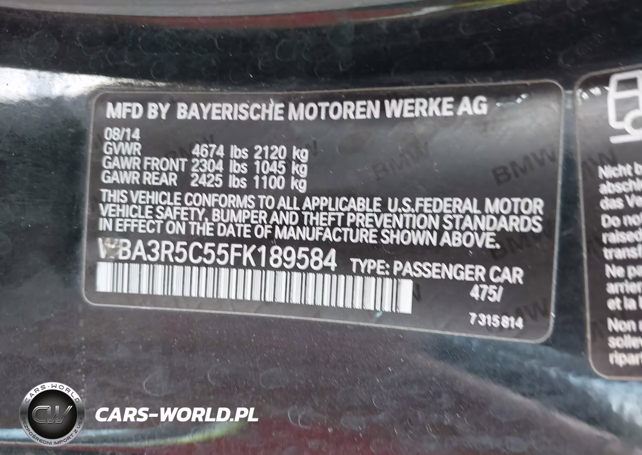 2015 BMW 435I xDrive VIN:WBA3R5C55FK189584 - 9