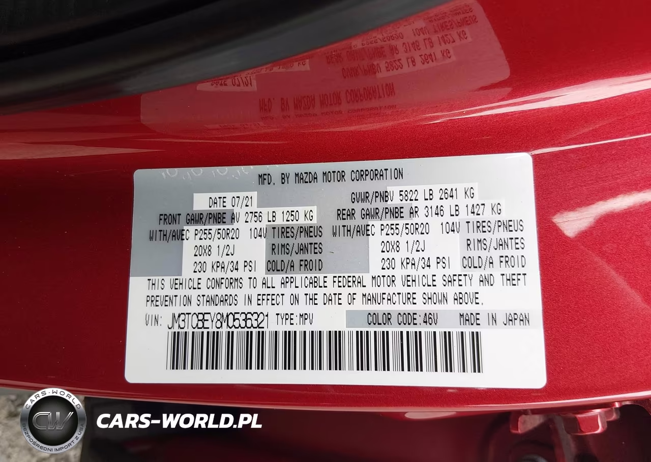 2021 Mazda Cx-9 Signature VIN:JM3TCBEY8M0536321 - 9