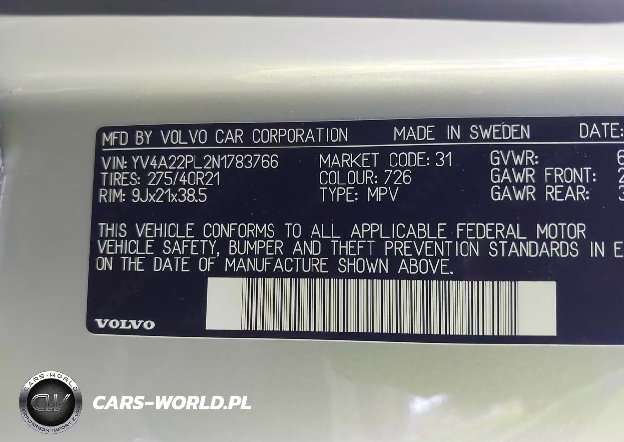 2022 Volvo Xc90 T6 Inscription 7 Passenger VIN:YV4A22PL2N1783766 - 9