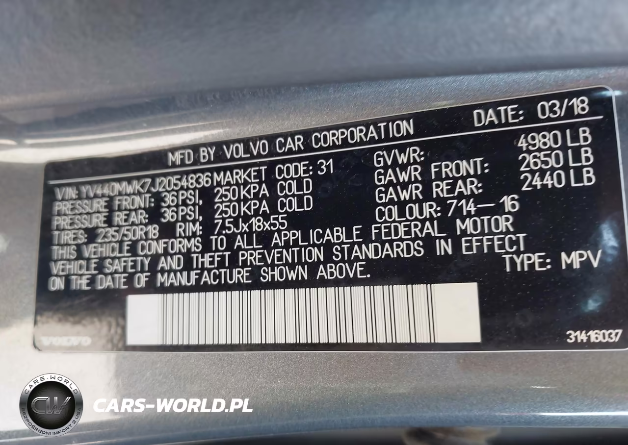 2018 Volvo V60 Cross Country T5 VIN:YV440MWK7J2054836 - 9