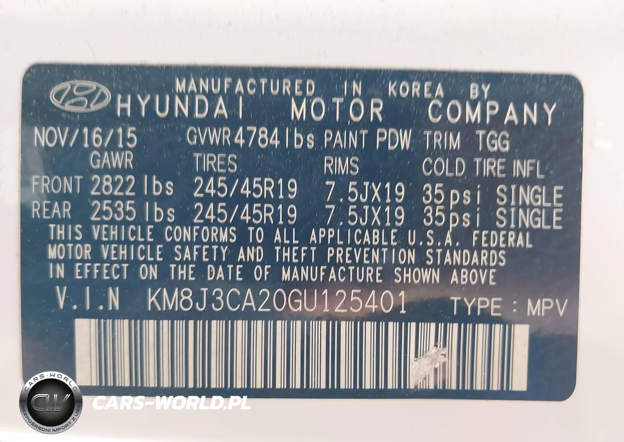 2016 Hyundai Tucson Sport VIN:KM8J3CA20GU125401 - 9