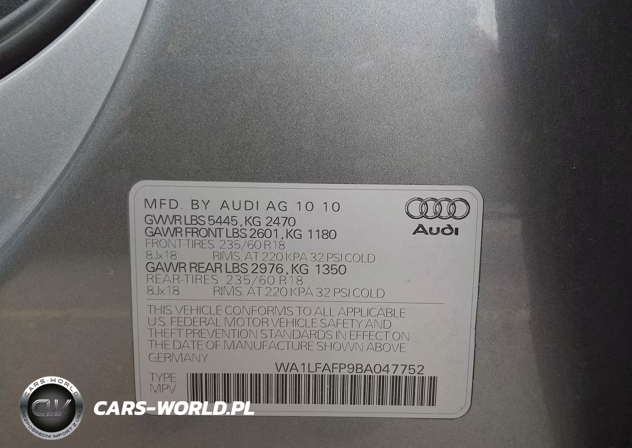 2011 Audi Q5 2.0T Premium VIN:WA1LFAFP9BA047752 - 9