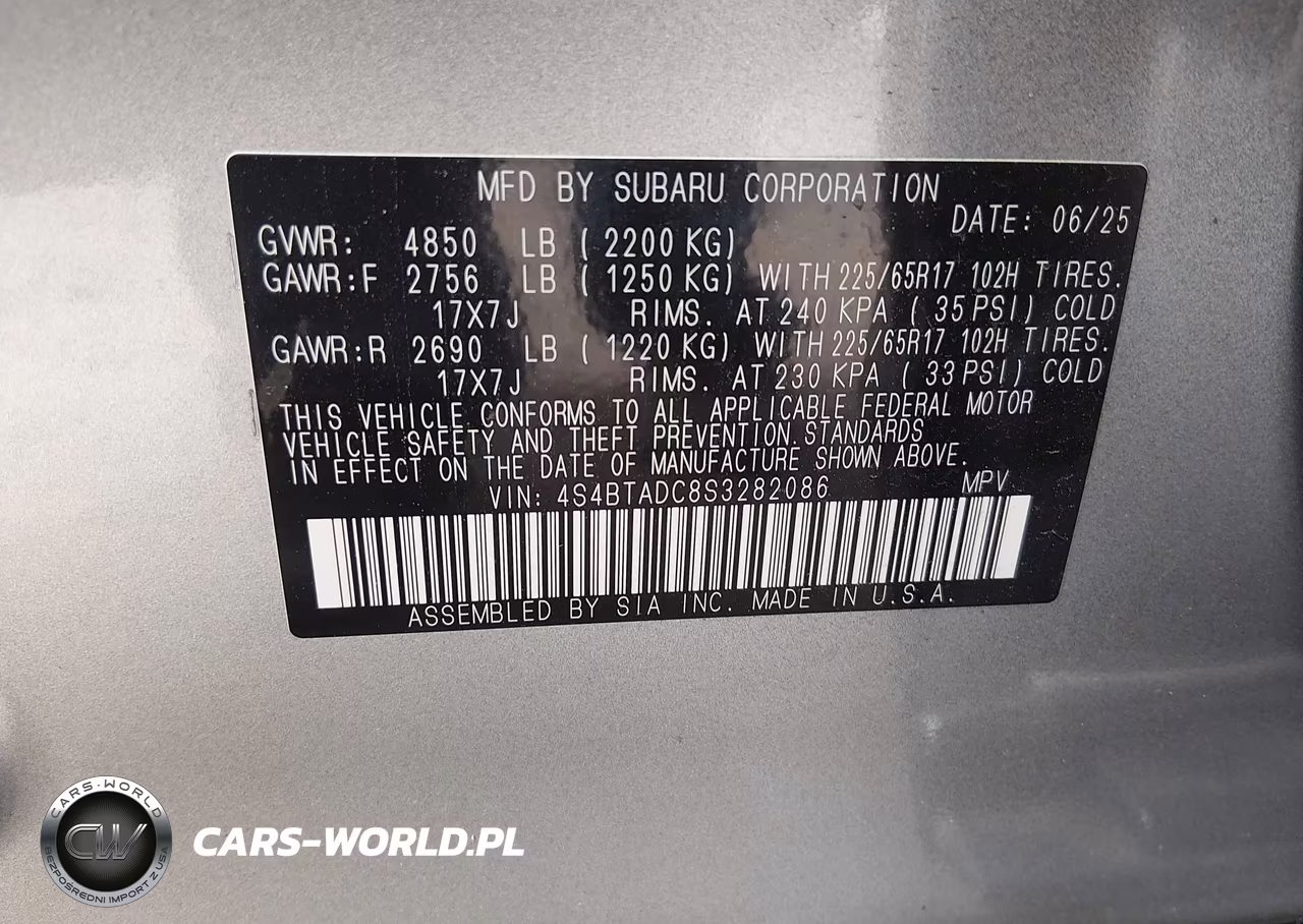 2025 Subaru Outback Premium VIN:4S4BTADC8S3282086 - 9