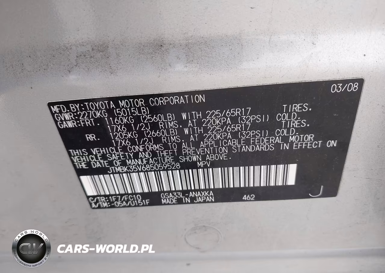 2008 Toyota Rav4 Base V6 VIN:JTMBK35V685059528 - 9