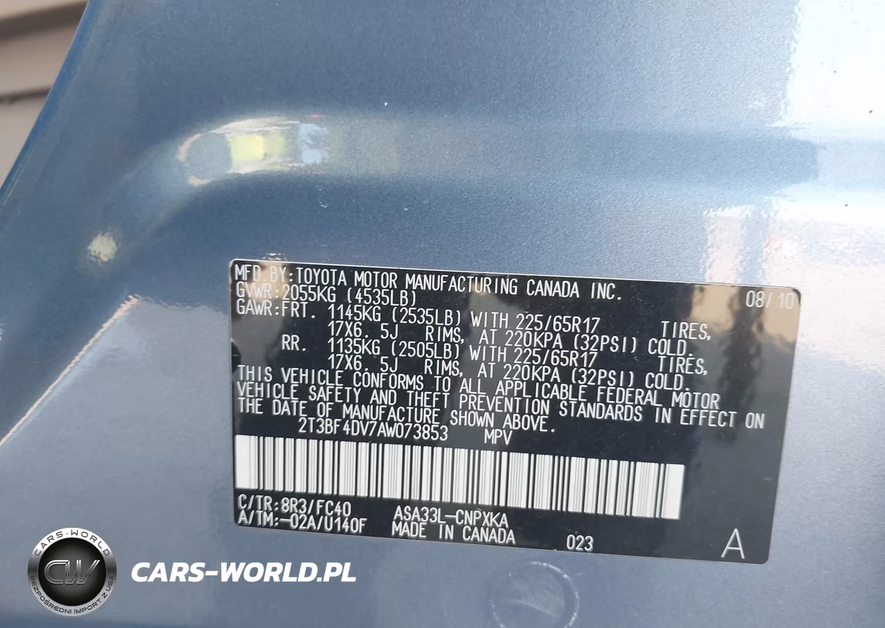 2010 Toyota Rav4 VIN:2T3BF4DV7AW073853 - 9