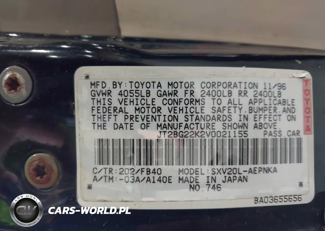 1997 Toyota Camry Le VIN:JT2BG22K2V0021155 - 9
