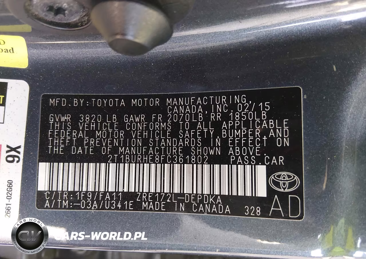 2015 Toyota Corolla L VIN:2T1BURHE8FC361802 - 9