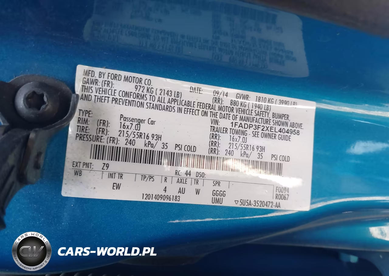 2014 Ford Focus Se VIN:1FADP3F2XEL404958 - 9