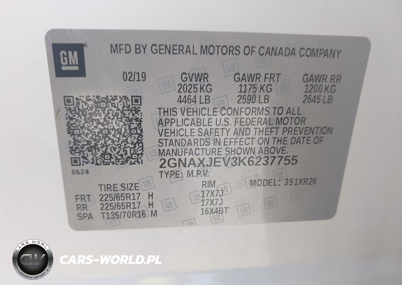 2019 Chevrolet Equinox Lt VIN:2GNAXJEV3K6237755 - 9