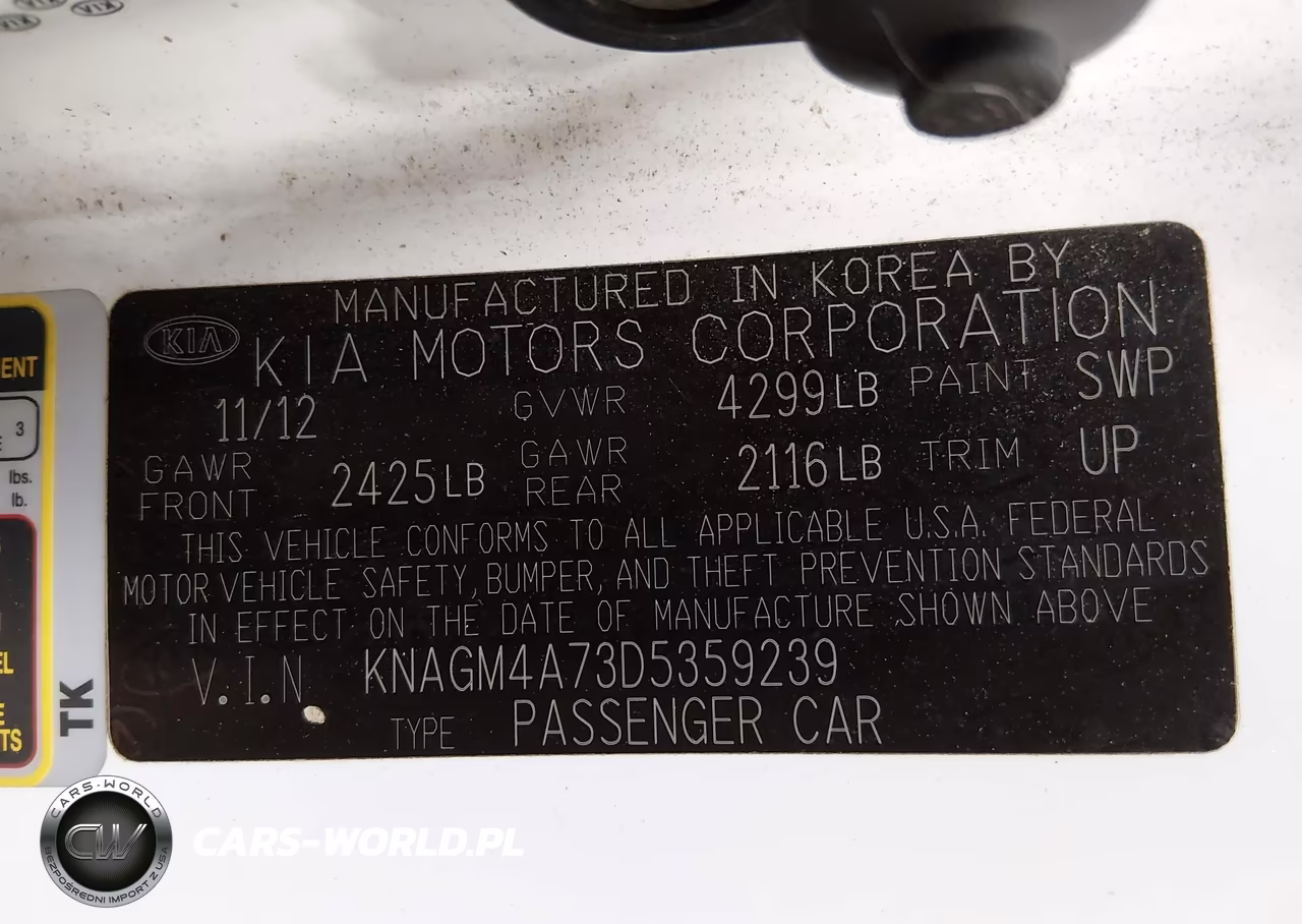 2013 Kia Optima Lx VIN:KNAGM4A73D5359239 - 9