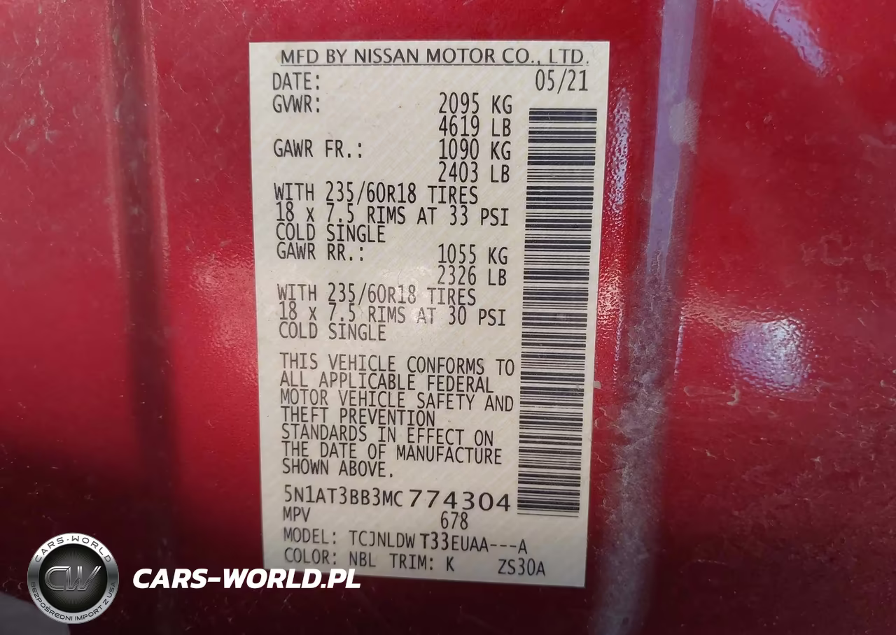 2021 Nissan Rogue Sv Intelligent Awd VIN:5N1AT3BB3MC774304 - 9