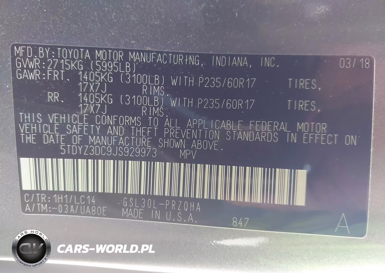 2018 Toyota Sienna Xle 8 Passenger VIN:5TDYZ3DC9JS929973 - 9