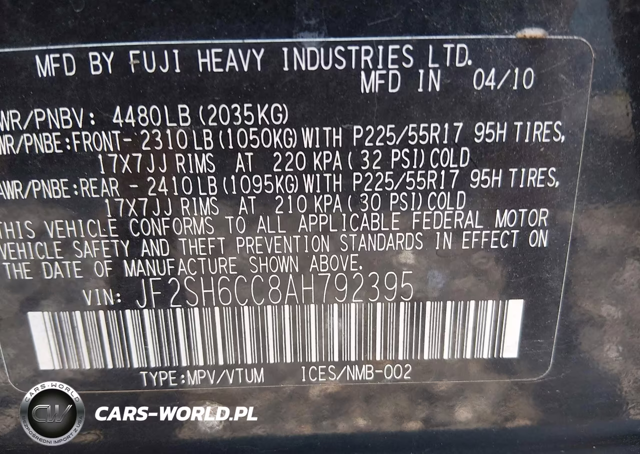 2010 Subaru Forester 2.5X Premium VIN:JF2SH6CC8AH792395 - 9