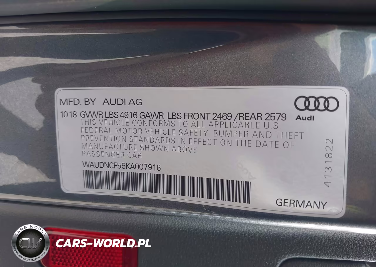 2019 Audi A5 45 Premium VIN:WAUDNCF55KA007916 - 9