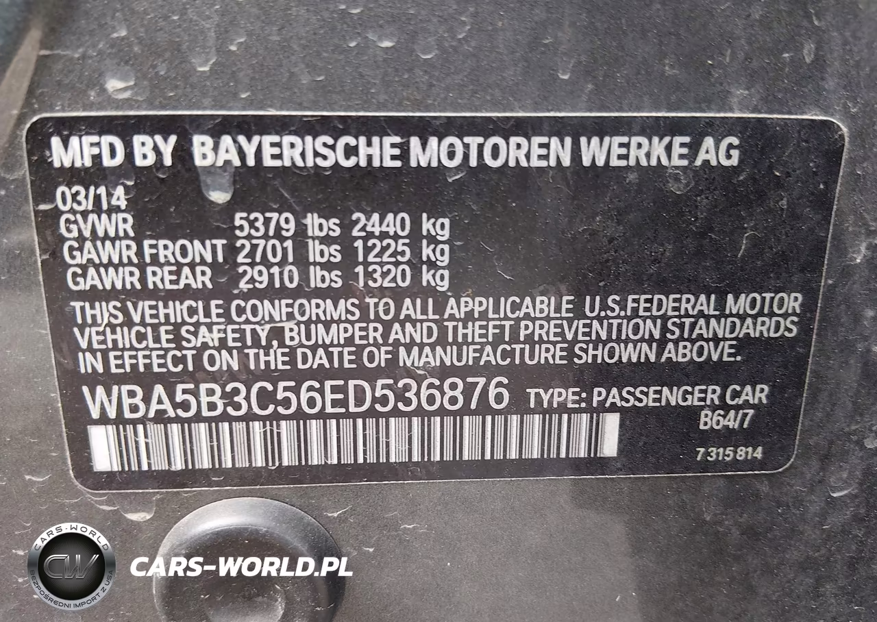 2014 BMW 535I xDrive VIN:WBA5B3C56ED536876 - 9