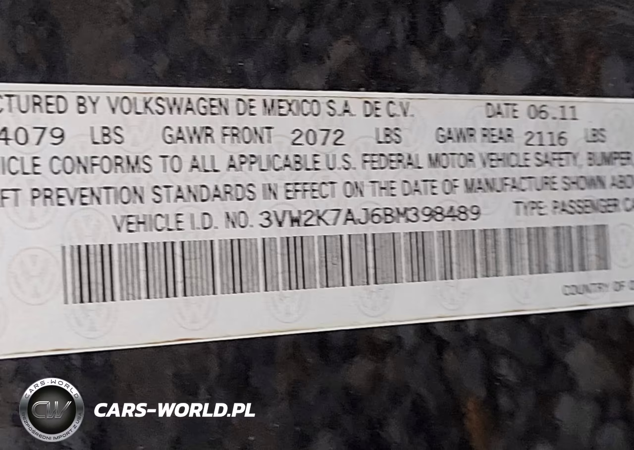 2011 Volkswagen Jetta 2.0L S VIN:3VW2K7AJ6BM398489 - 9