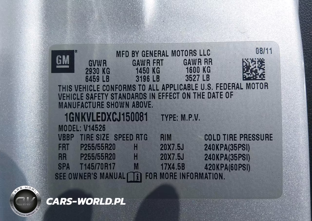2012 Chevrolet Traverse Ltz VIN:1GNKVLEDXCJ150081 - 9