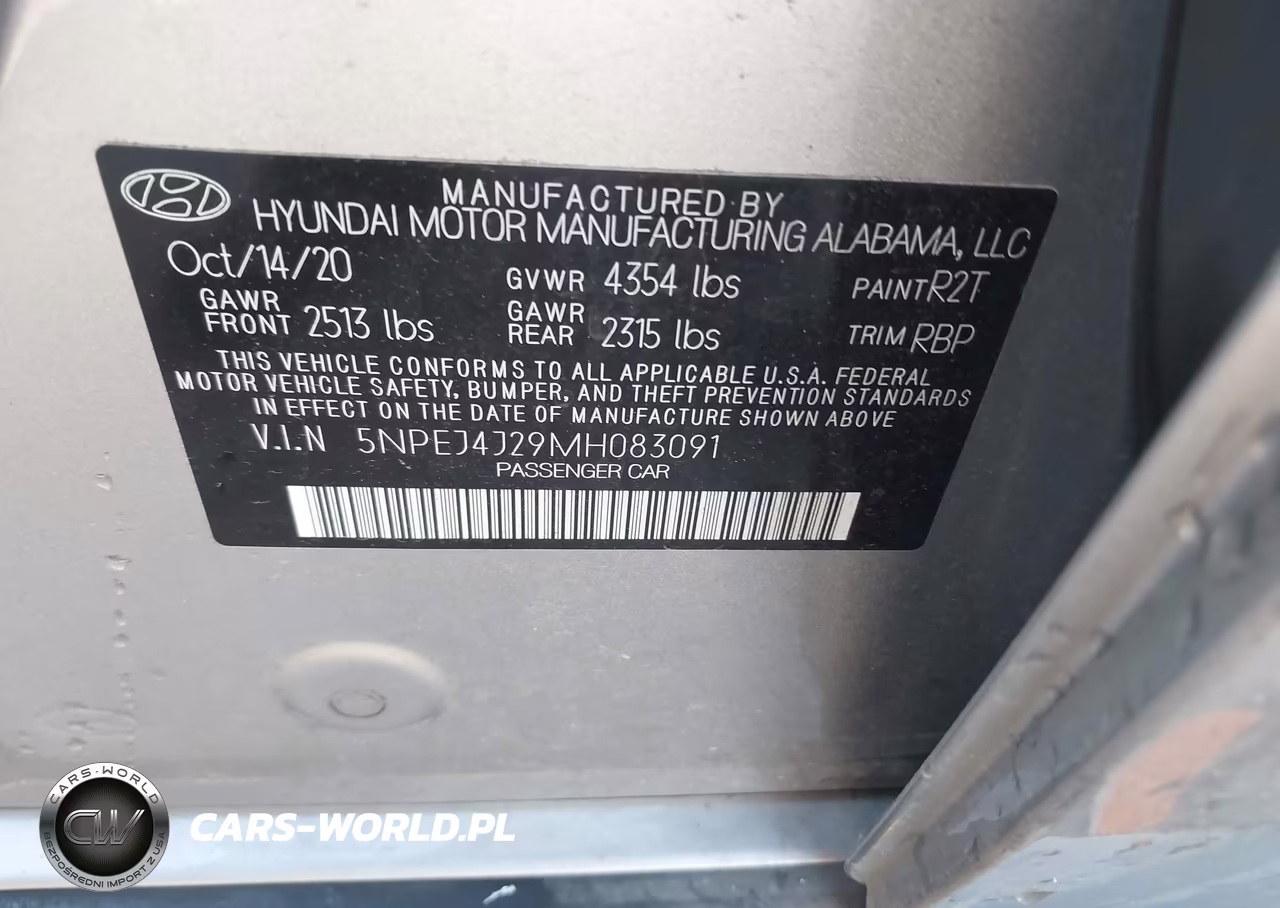 2021 Hyundai Sonata Sel Plus VIN:5NPEJ4J29MH083091 - 9