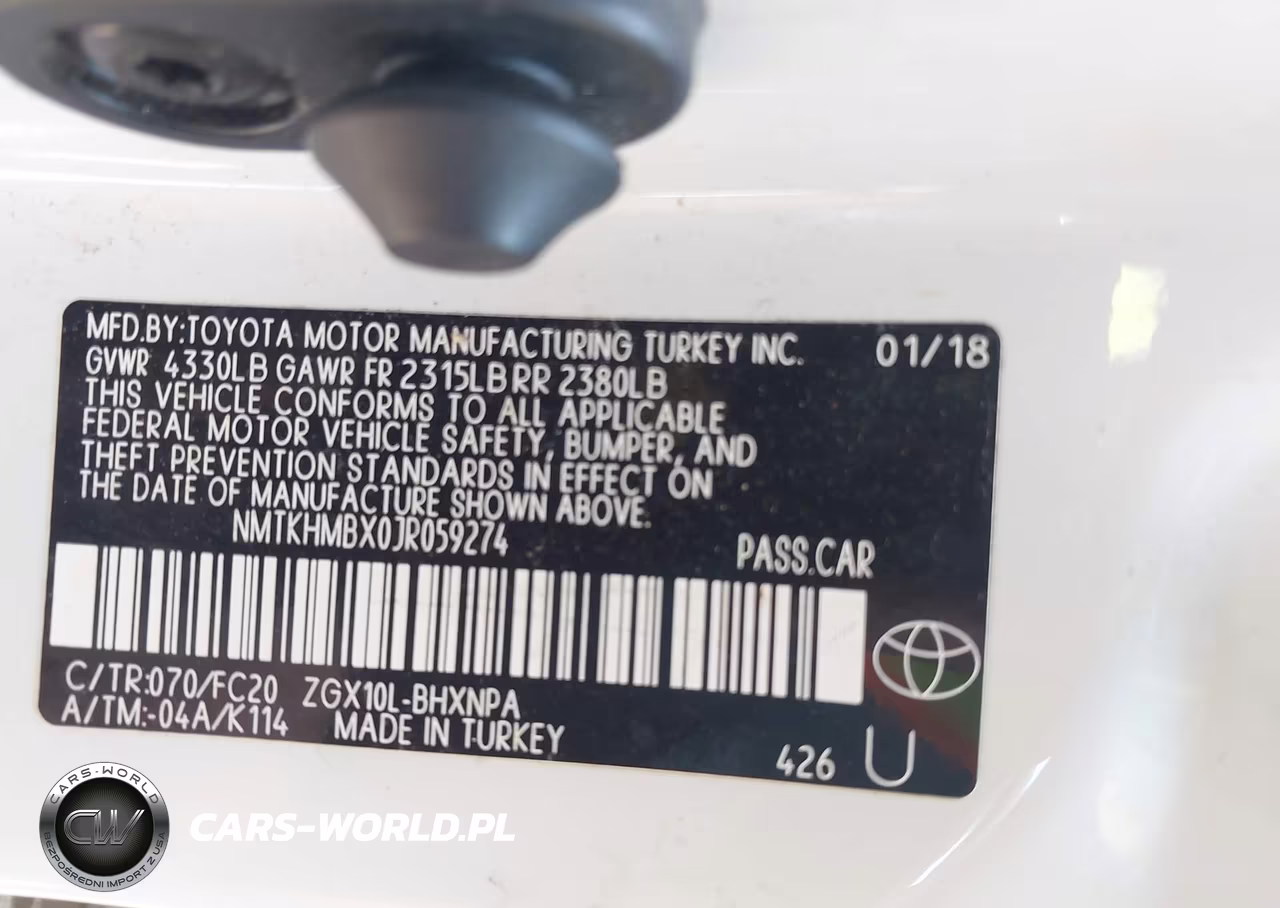 2018 Toyota C-Hr Xle Premium VIN:NMTKHMBX0JR059274 - 9