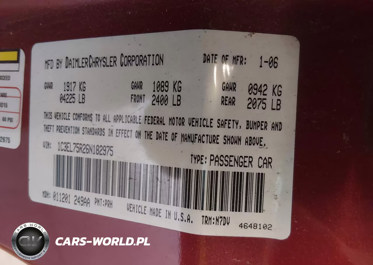 2006 Chrysler Sebring Gtc VIN:1C3EL75R26N182975 - 9