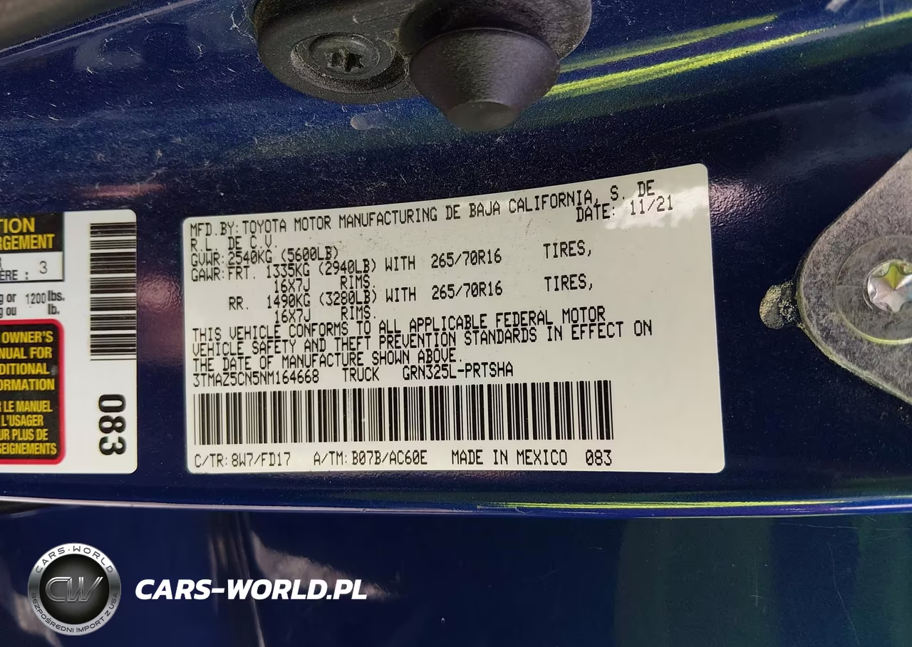 2022 Toyota Tacoma Trd Off Road VIN:3TMAZ5CN5NM164668 - 9
