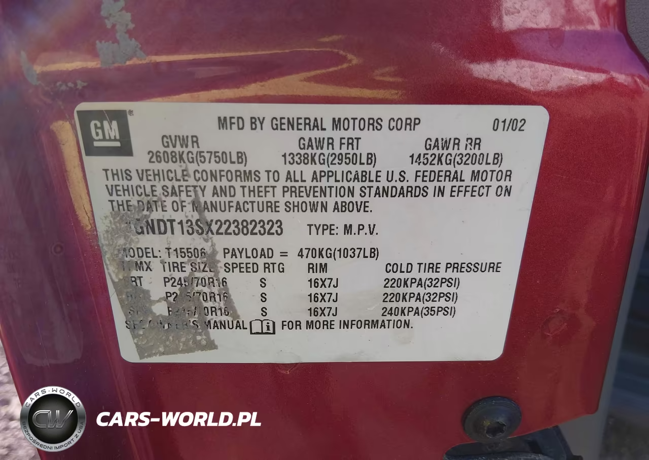 2002 Chevrolet Trailblazer Lt VIN:1GNDT13SX22382323 - 9