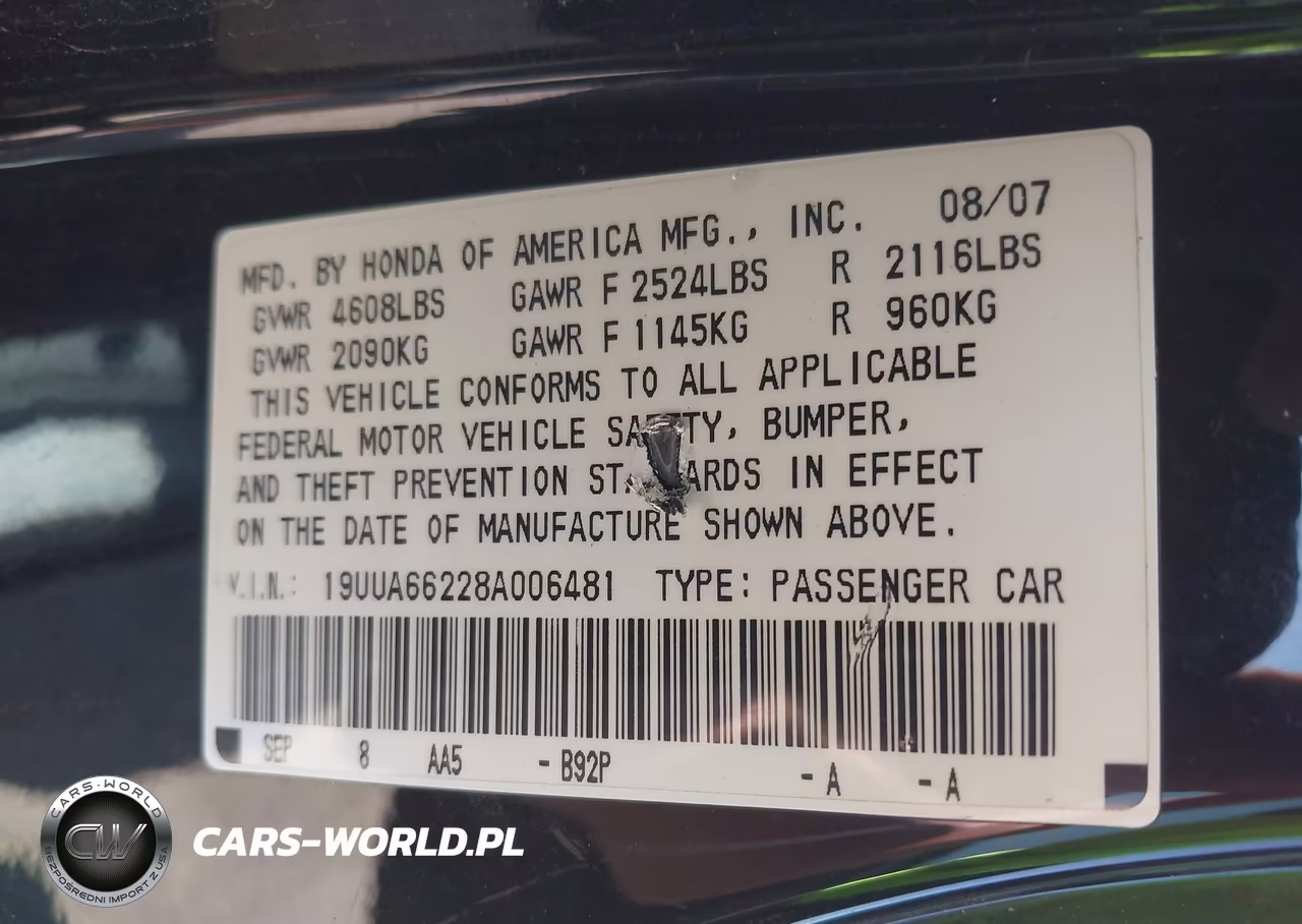 2008 Acura Tl 3.2 VIN:19UUA66228A006481 - 9