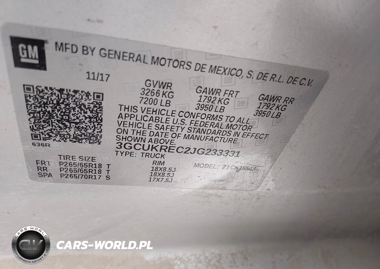 2018 Chevrolet Silverado 1500 2Lt VIN:3GCUKREC2JG233331 - 9