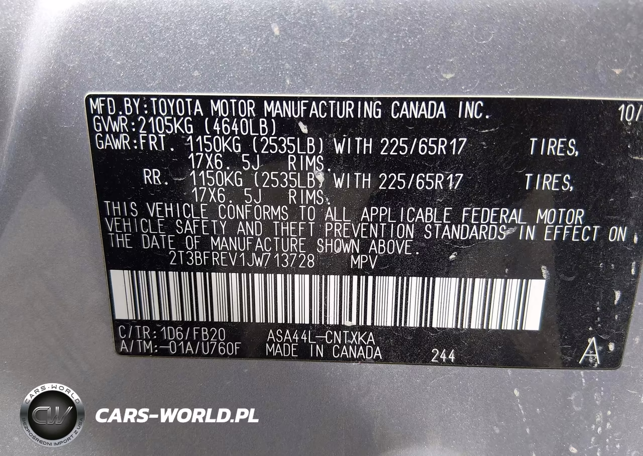 2018 Toyota Rav4 Le VIN:2T3BFREV1JW713728 - 9