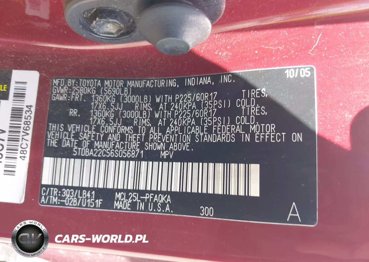 2006 Toyota Sienna Xle Limited VIN:5TDBA22C56S056871 - 9