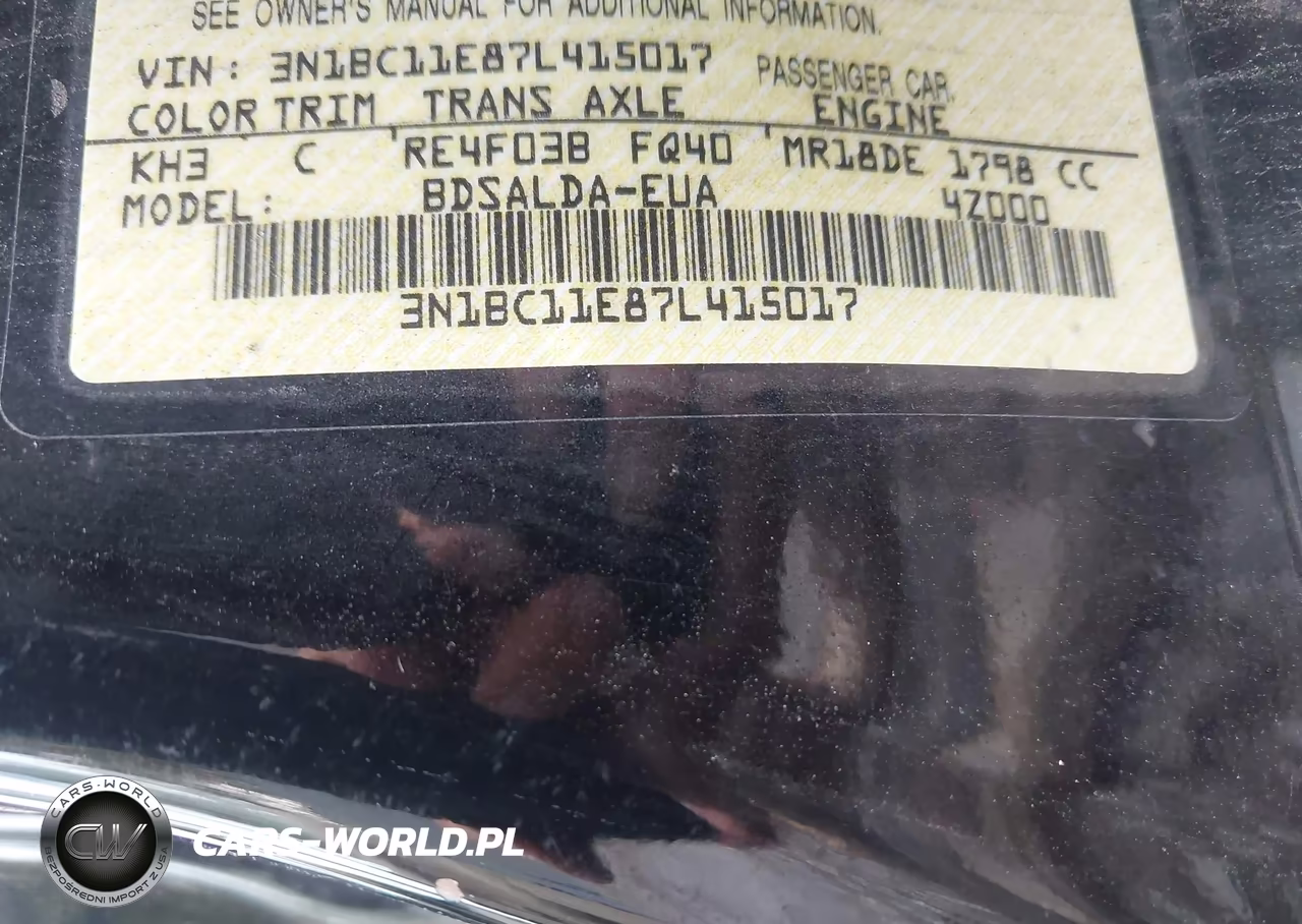 2007 Nissan Versa 1.8S VIN:3N1BC11E87L415017 - 9