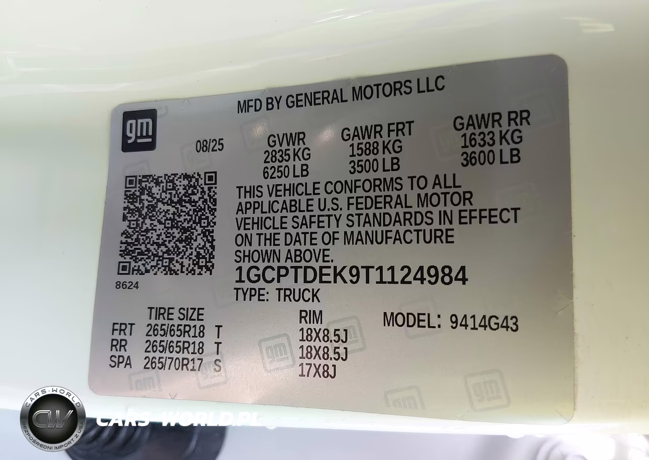 2026 Chevrolet Colorado Z71, 4Wd VIN:1GCPTDEK9T1124984 - 9