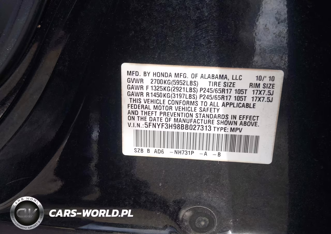 2011 Honda Pilot Touring VIN:5FNYF3H98BB027313 - 9