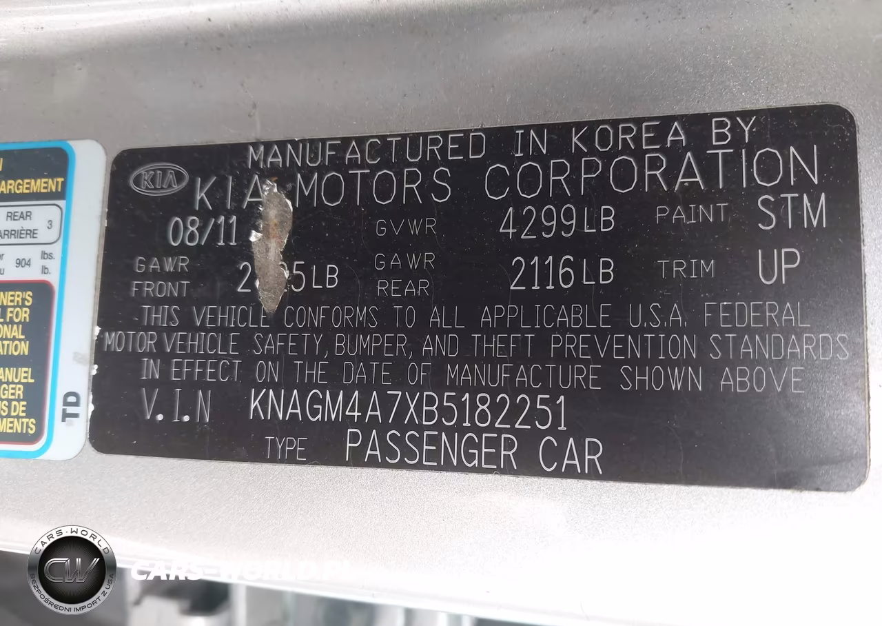 2011 Kia Optima Lx VIN:KNAGM4A7XB5182251 - 9