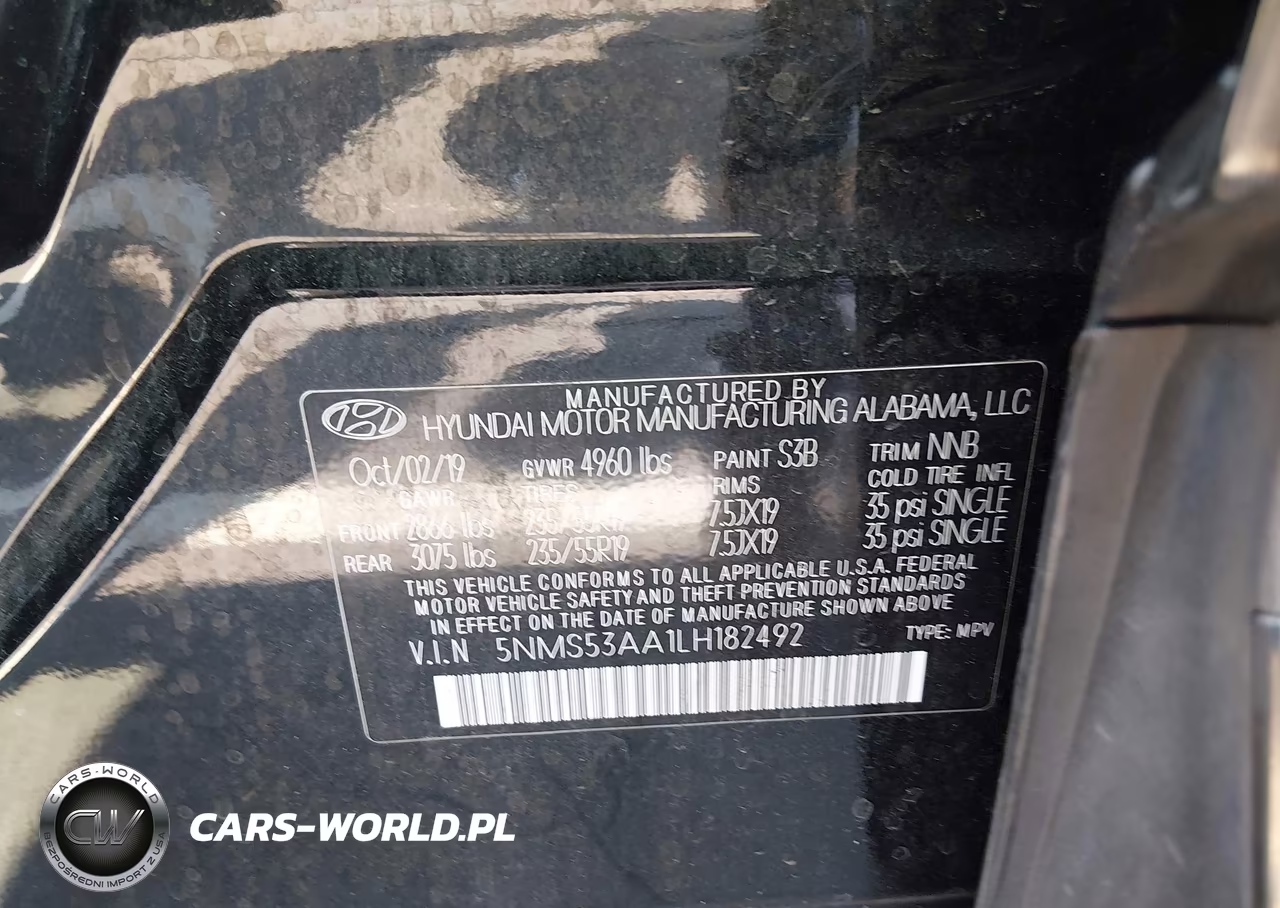 2020 Hyundai Santa Fe Limited 2.0T VIN:5NMS53AA1LH182492 - 9