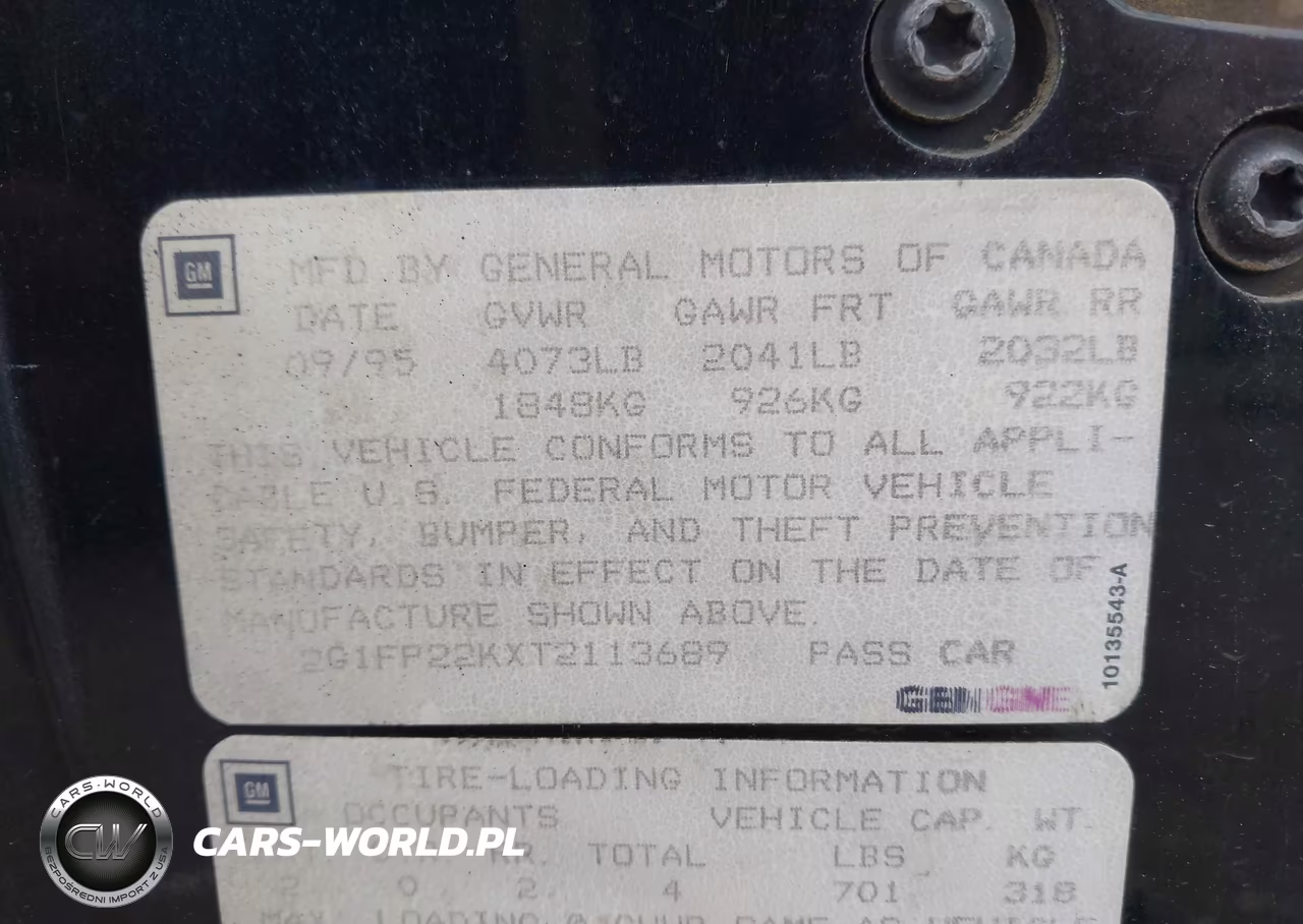 1996 Chevrolet Camaro Rs VIN:2G1FP22KXT2113689 - 9