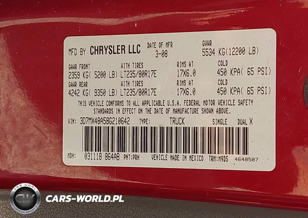 2008 Dodge Ram 3500 Slt VIN:3D7MX48A58G210642 - 8