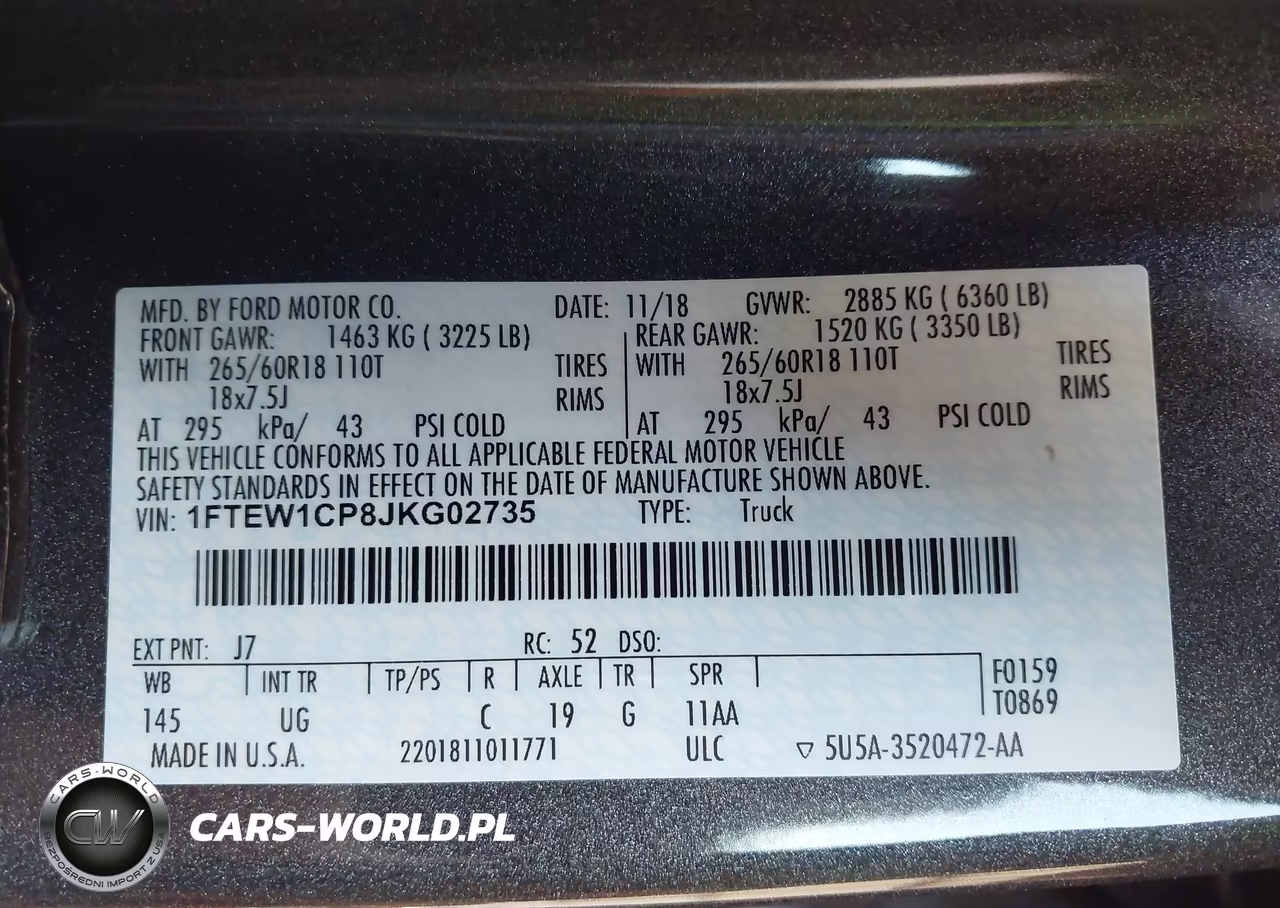 2018 Ford F-150 Xlt VIN:1FTEW1CP8JKG02735 - 9
