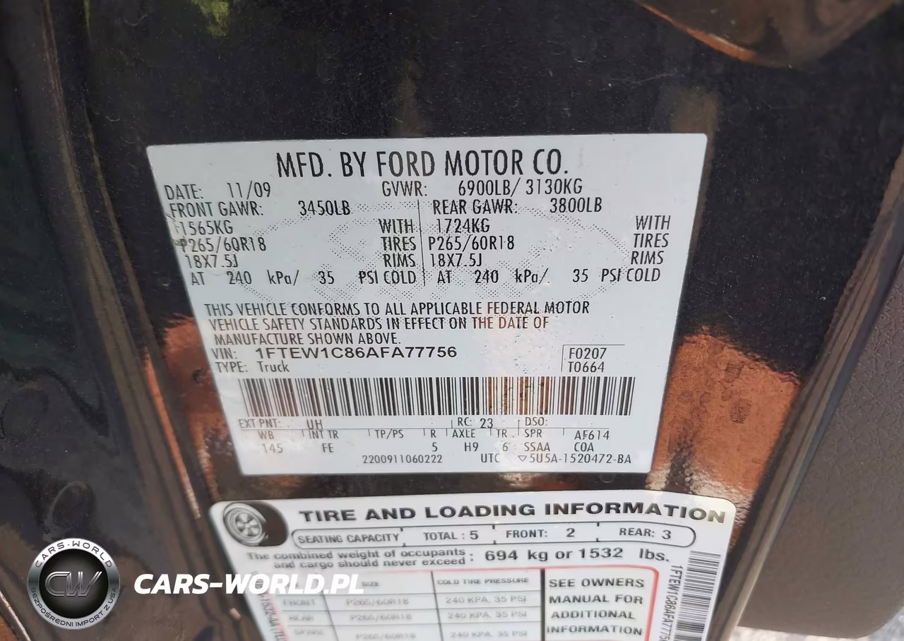 2010 Ford F-150 Fx2 Sport-Xl-Xlt VIN:1FTEW1C86AFA77756 - 9