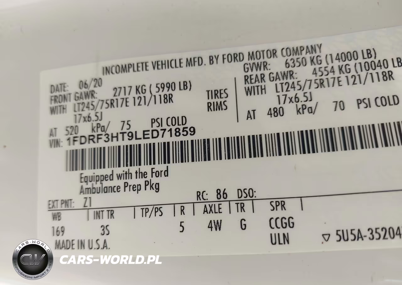 2020 Ford F-350 Chassis Xlt VIN:1FDRF3HT9LED71859 - 9