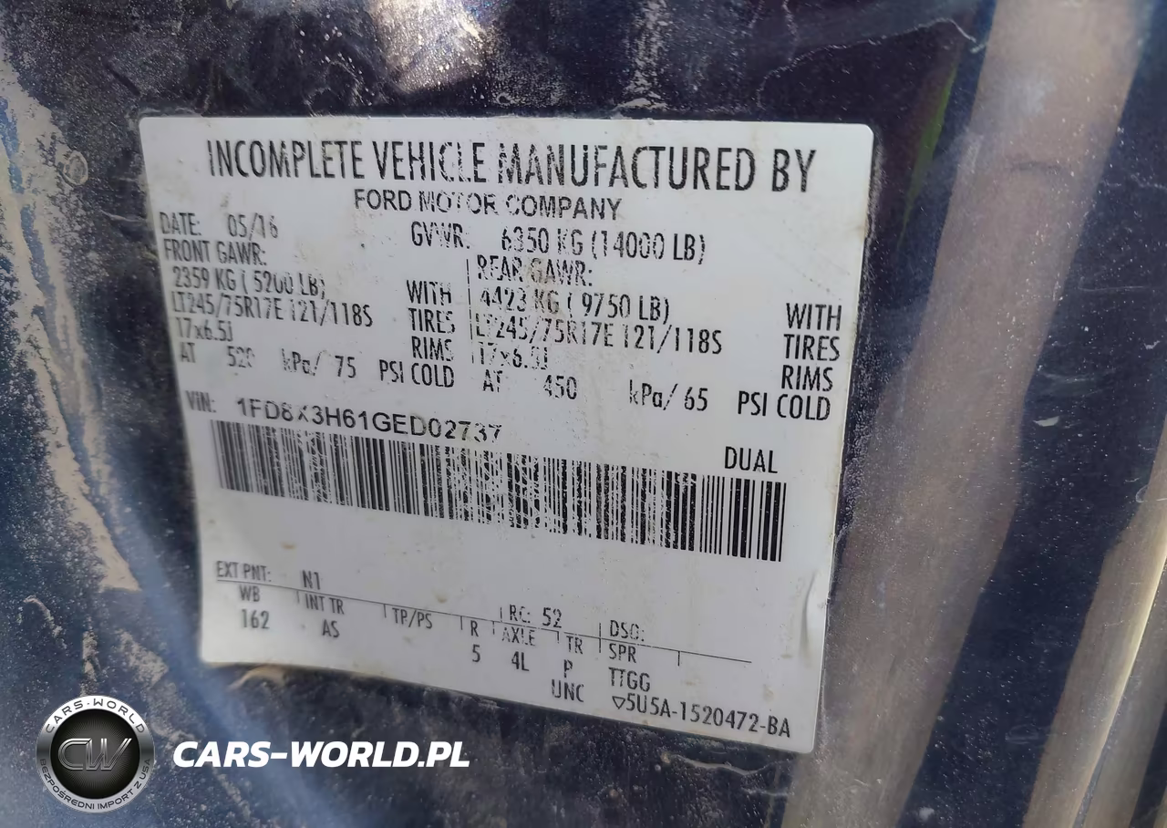 2016 Ford F-350 Chassis Xl VIN:1FD8X3H61GED02737 - 9
