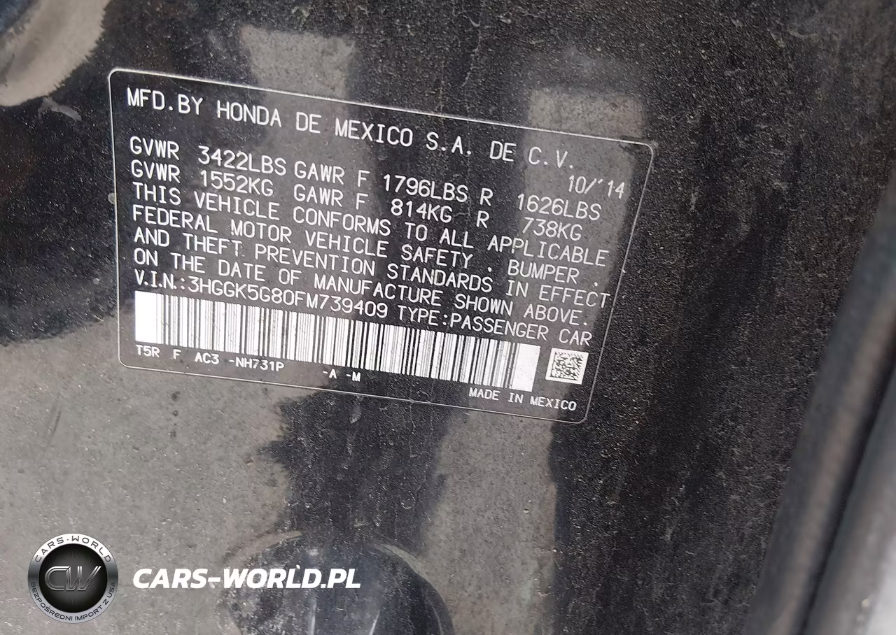 2015 Honda Fit Ex VIN:3HGGK5G80FM739409 - 9
