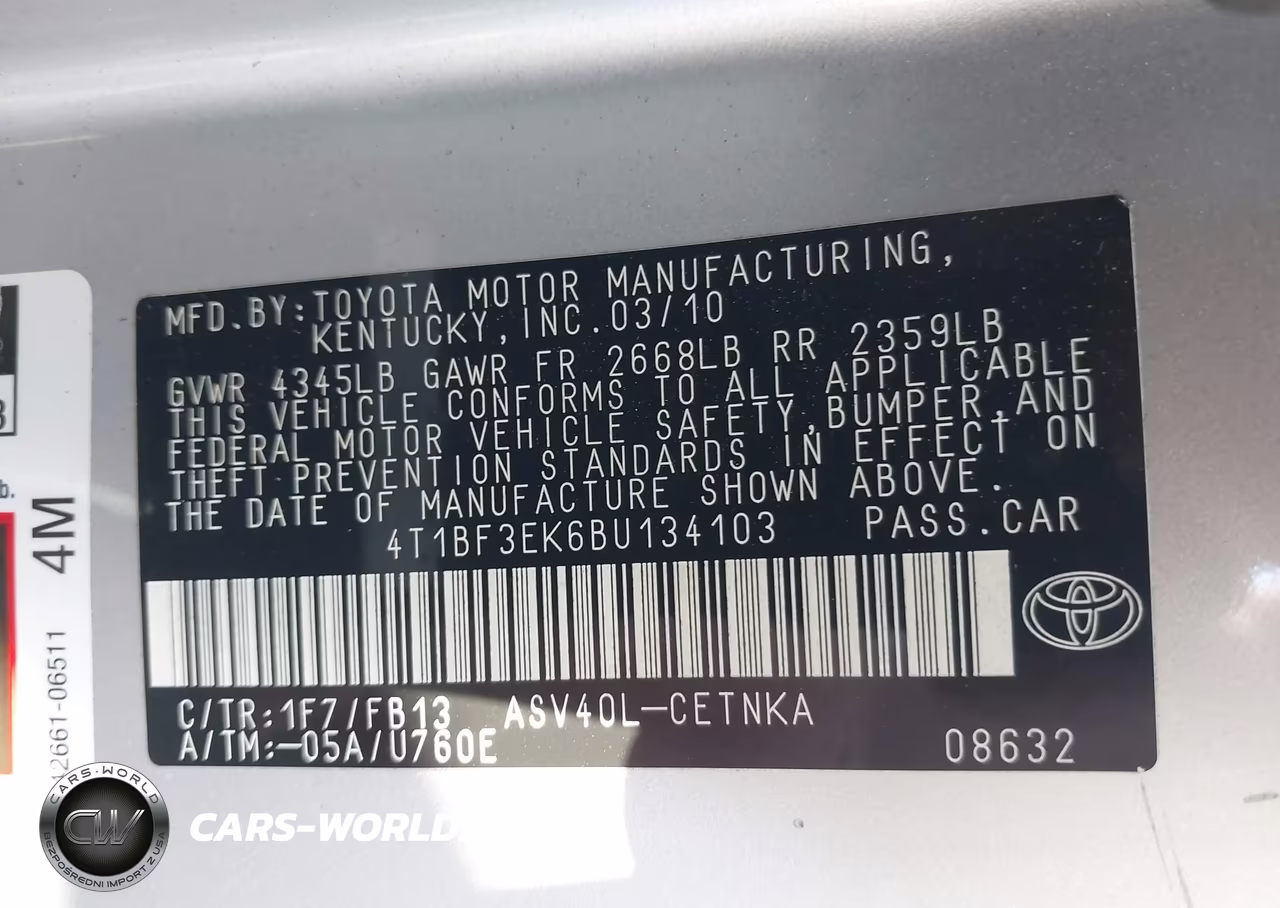 2011 Toyota Camry Le VIN:4T1BF3EK6BU134103 - 9
