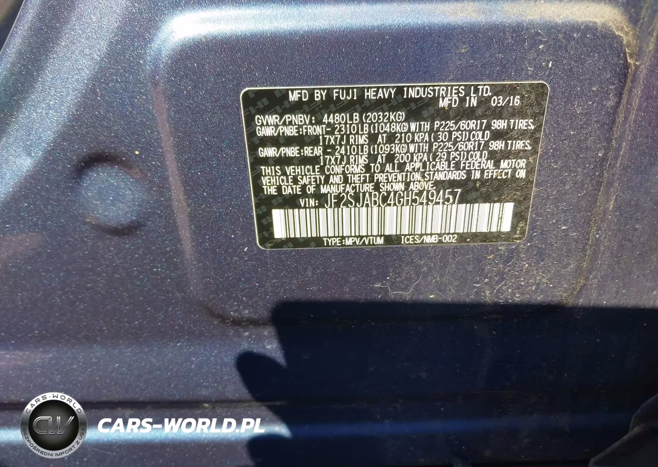 2016 Subaru Forester 2.5I VIN:JF2SJABC4GH549457 - 9