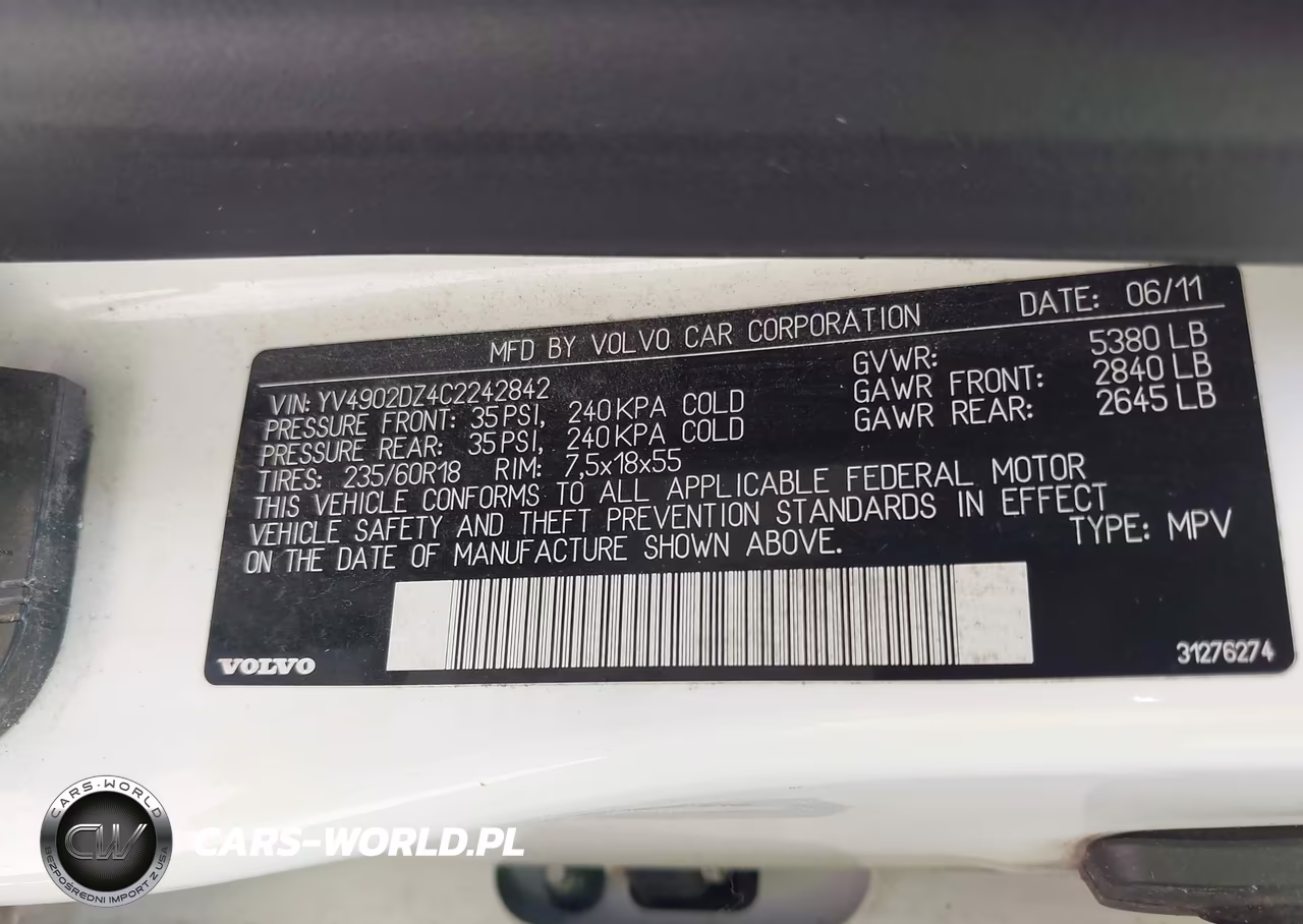 2012 Volvo Xc60 T6 Premier Plus VIN:YV4902DZ4C2242842 - 9