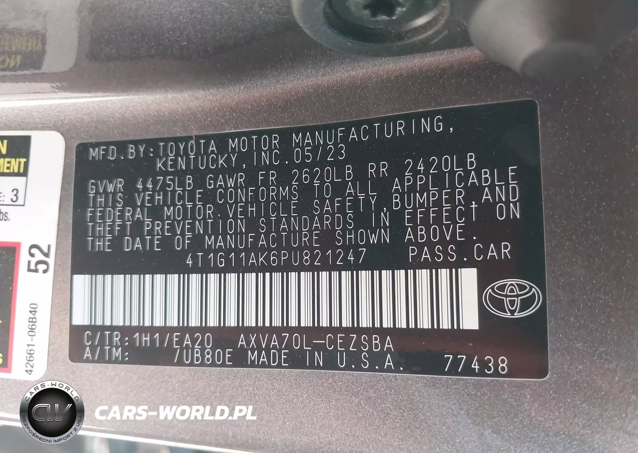 2023 Toyota Camry Se VIN:4T1G11AK6PU821247 - 9