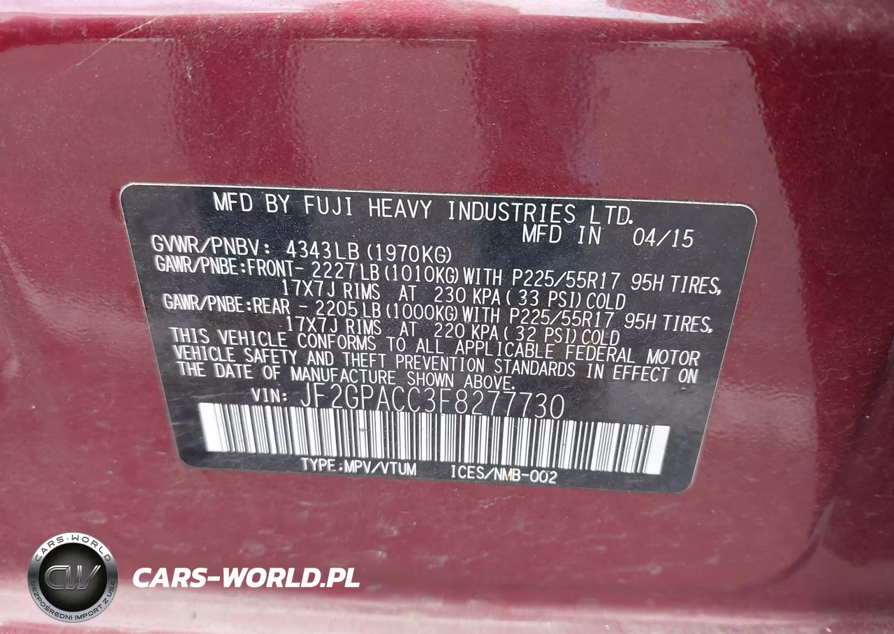 2015 Subaru Xv Crosstrek 2.0 I Premium Awd VIN:JF2GPACC3F8277730 - 9