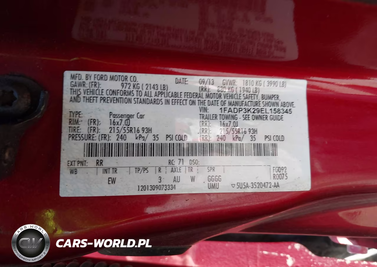2014 Ford Focus Se VIN:1FADP3K29EL158345 - 9