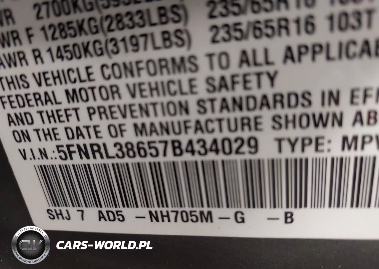 2007 Honda Odyssey Ex-L VIN:5FNRL38657B434029 - 9
