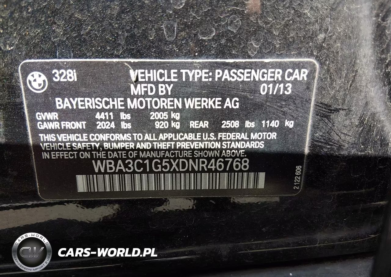 2013 BMW 328I VIN:WBA3C1G5XDNR46768 - 9